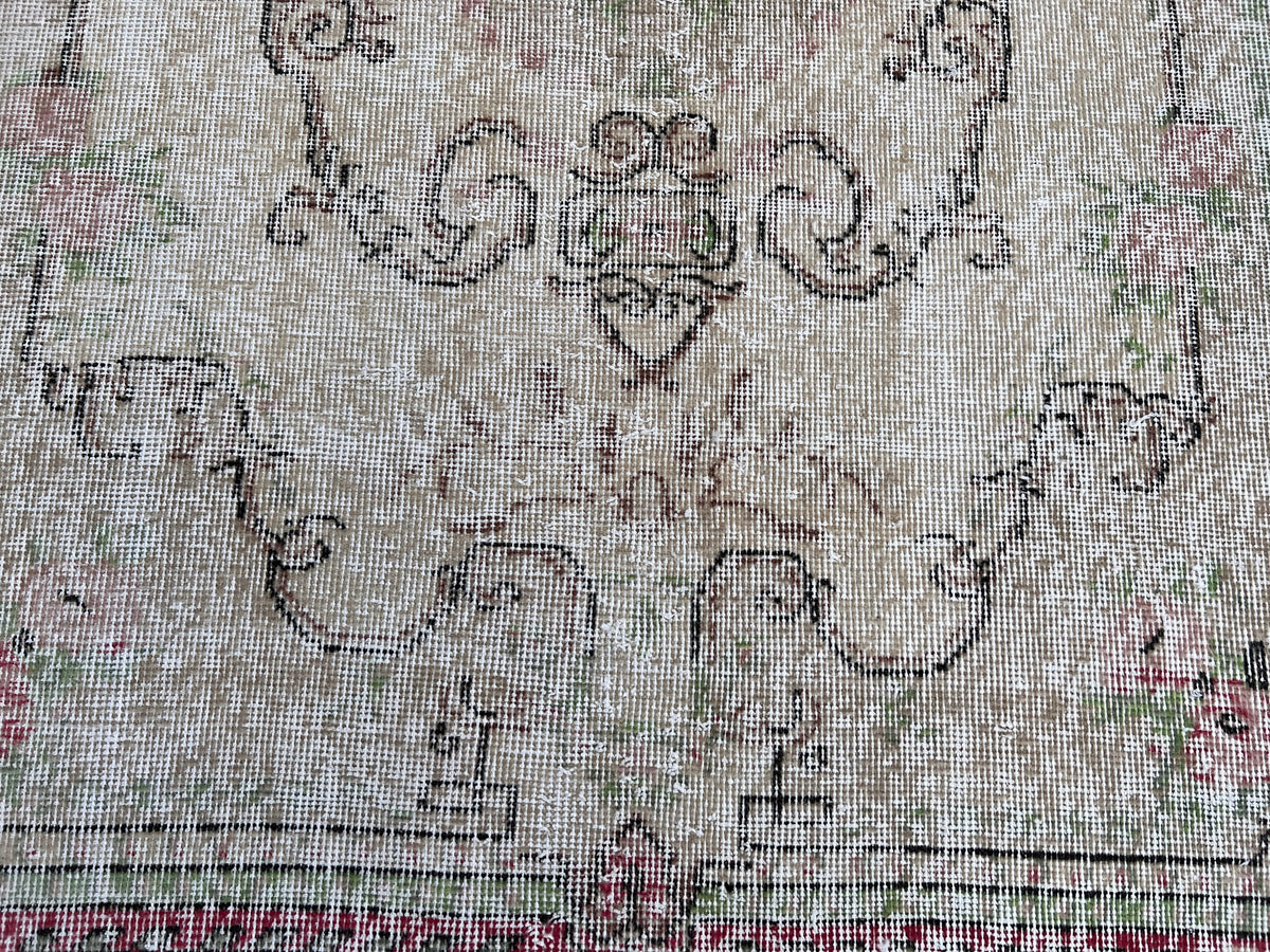 Handwoven Turkish Oushak Rug 4x6: Wool & Cotton Blend