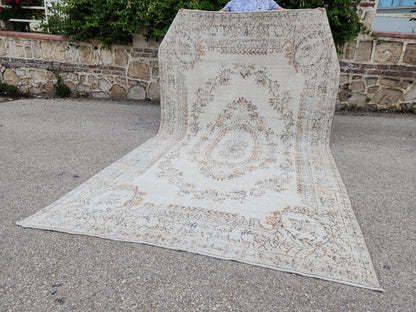 Oushak Rug 6x10, Turkish Hand Made Wool Carpet, Medallion Design