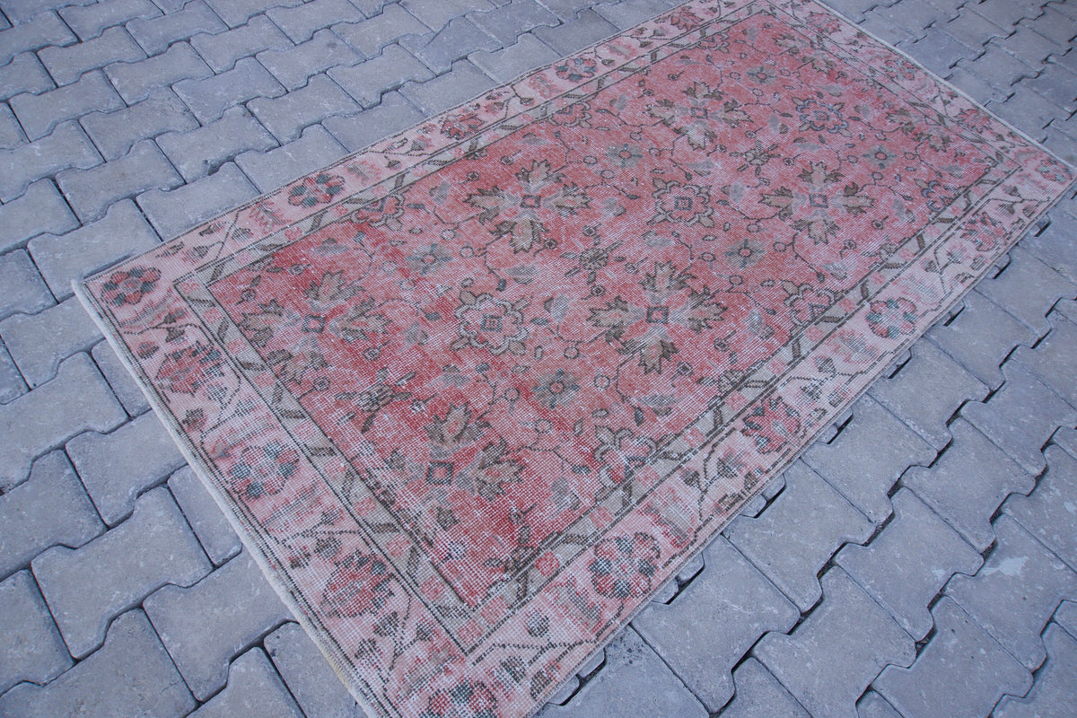 Boho Wool Rug 3x6: Home Decor, Oriental Rustic Carpet, Red Wool