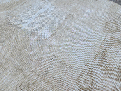 Neutral Geometric Runner Rug 3x13, Bohemian Turkish Hand Made Carpet, Hallway Home Decor
