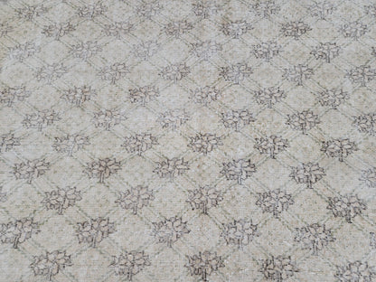 Neutral Oushak Rug 7x10: Hand-Knotted Turkish Wool Area Rug