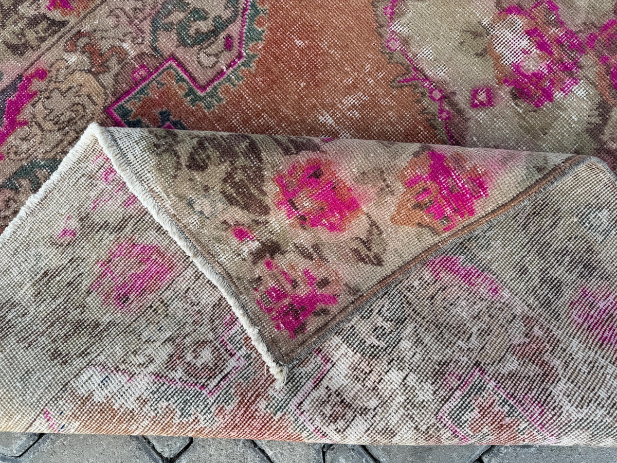 4x7 Handwoven Turkish Oushak Wool Rug: Boho Farmhouse Decor