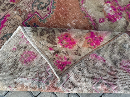 4x7 Handwoven Turkish Oushak Wool Rug: Boho Farmhouse Decor