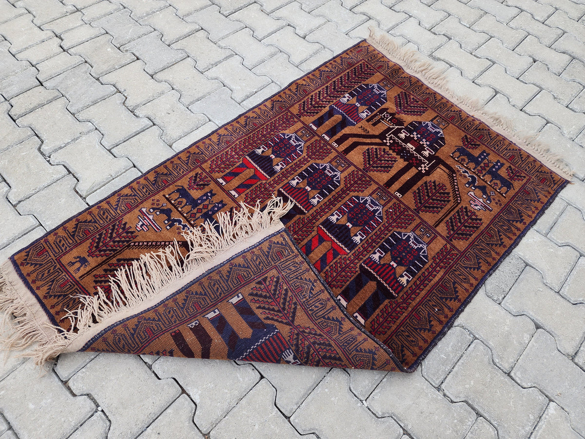 3x5 Tribal Wool Rug: Traditional Oriental Decor