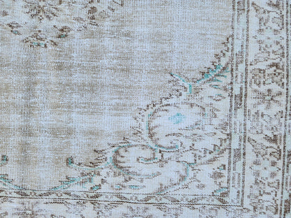 6x9 Vintage Rug, Turkish Hand Made, Oushak Medallion Design, Eco Friendly