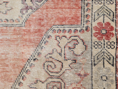 Hand Made Rug 4x7, Rustic Bohemian Carpet, Turkish Hand Knotted Decor