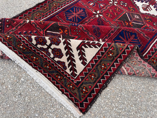 Vintage Runner Rug 3x10, Red Hallway Decor, Bohemian İnterior Design