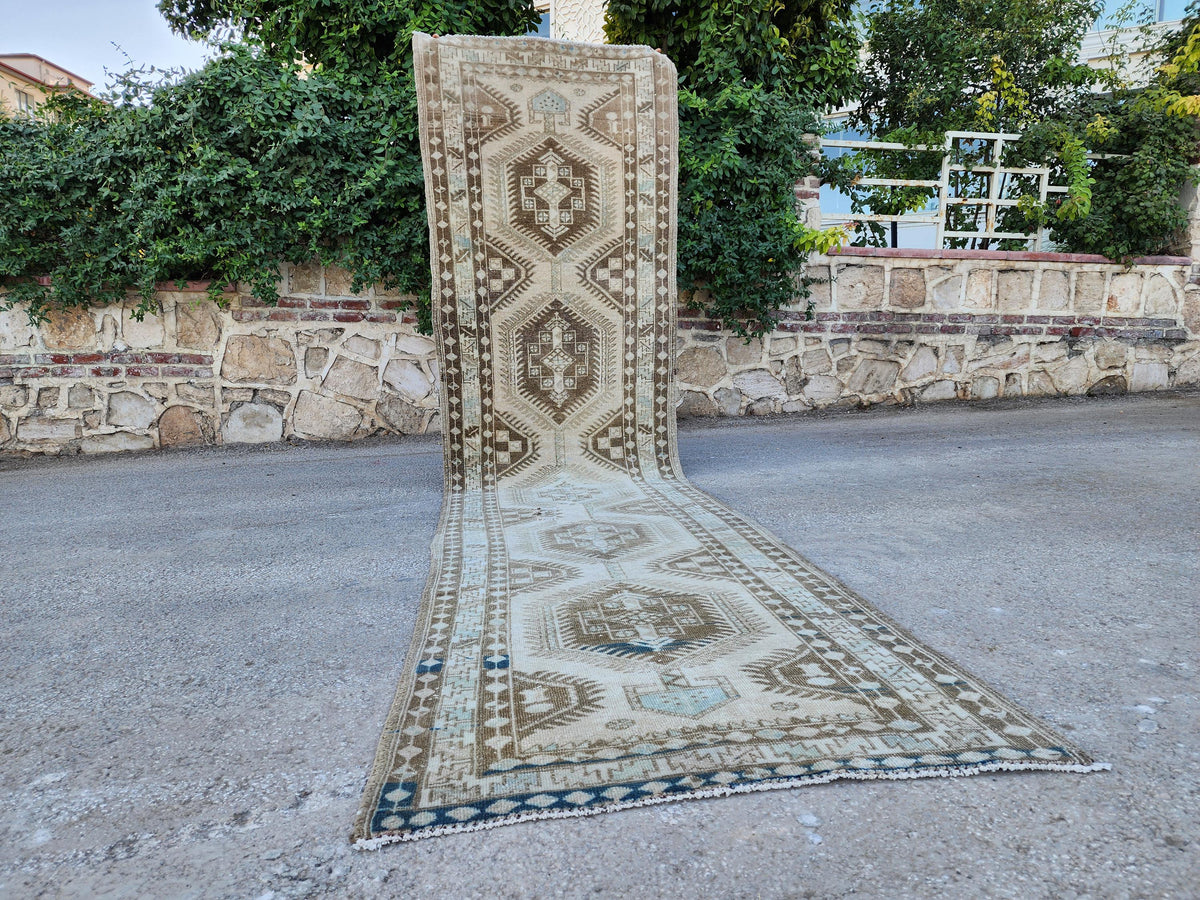 Long Wool Runner Rug 3x14: Handcrafted, Oriental Persian Design