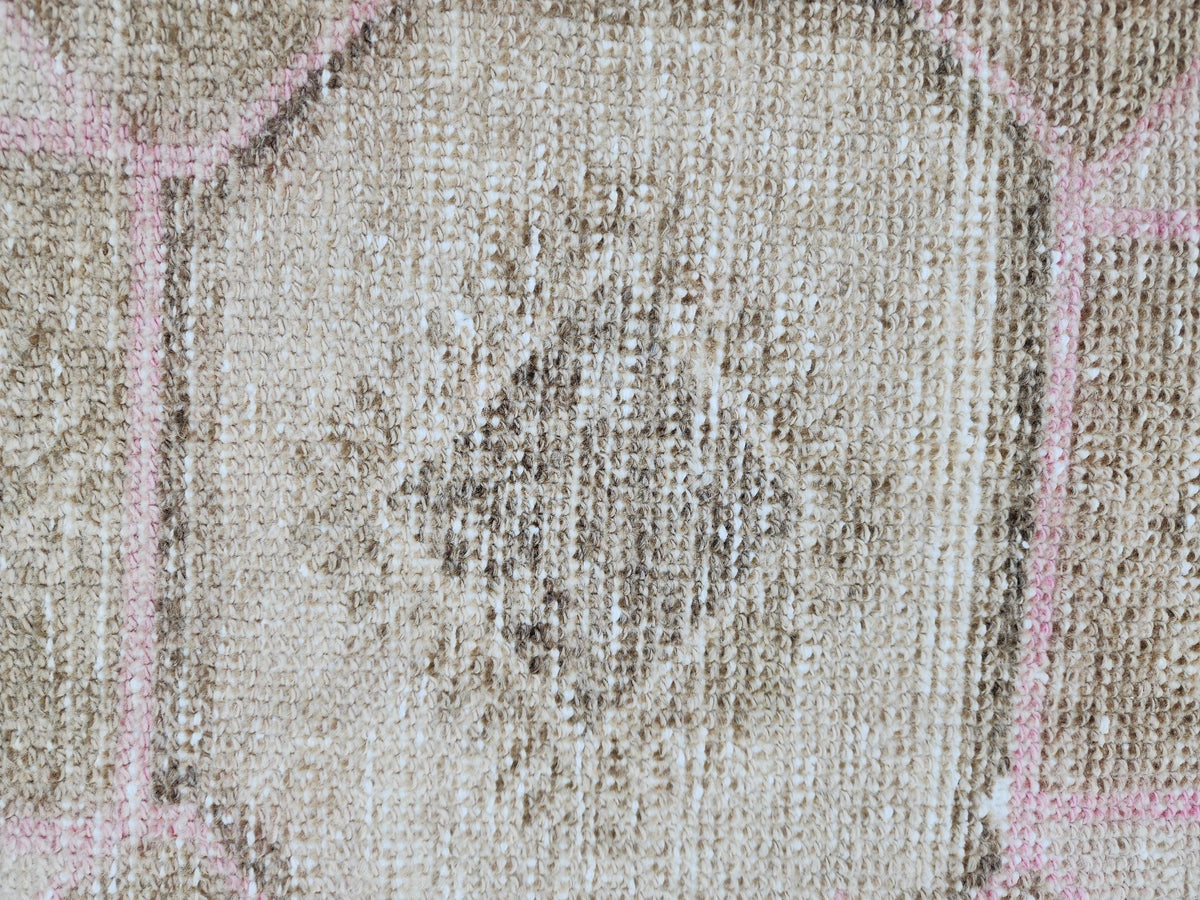 Neutral 3x12 Runner Rug, Turkish Hand Knotted Beige Wool Carpet, Hallway Boho Decor