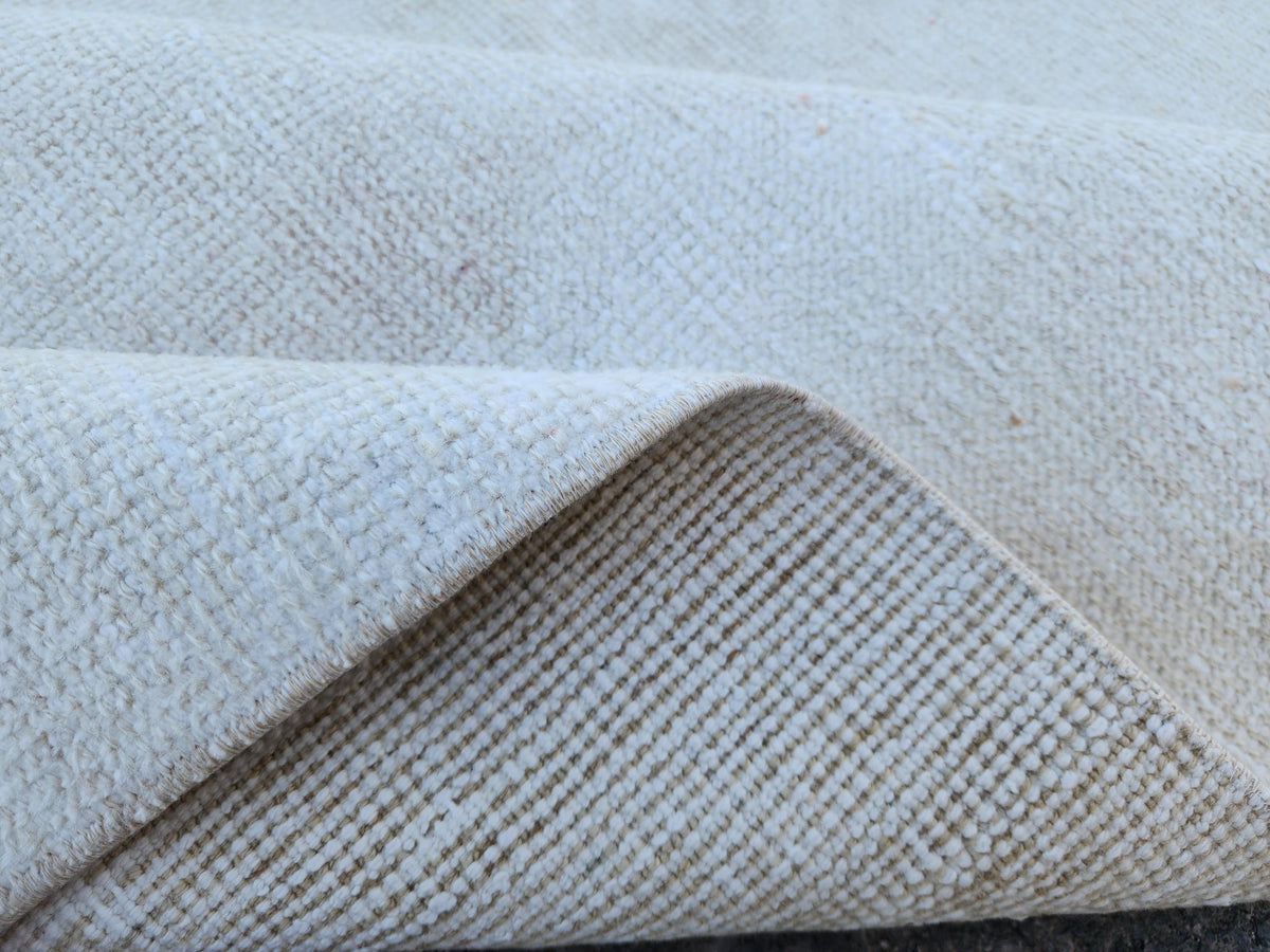 3x12 Neutral Runner Rug, Turkish Hand Knotted, Up Cycled Wool, Kitchen Decor