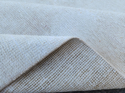 3x12 Neutral Runner Rug, Turkish Hand Knotted, Up Cycled Wool, Kitchen Decor