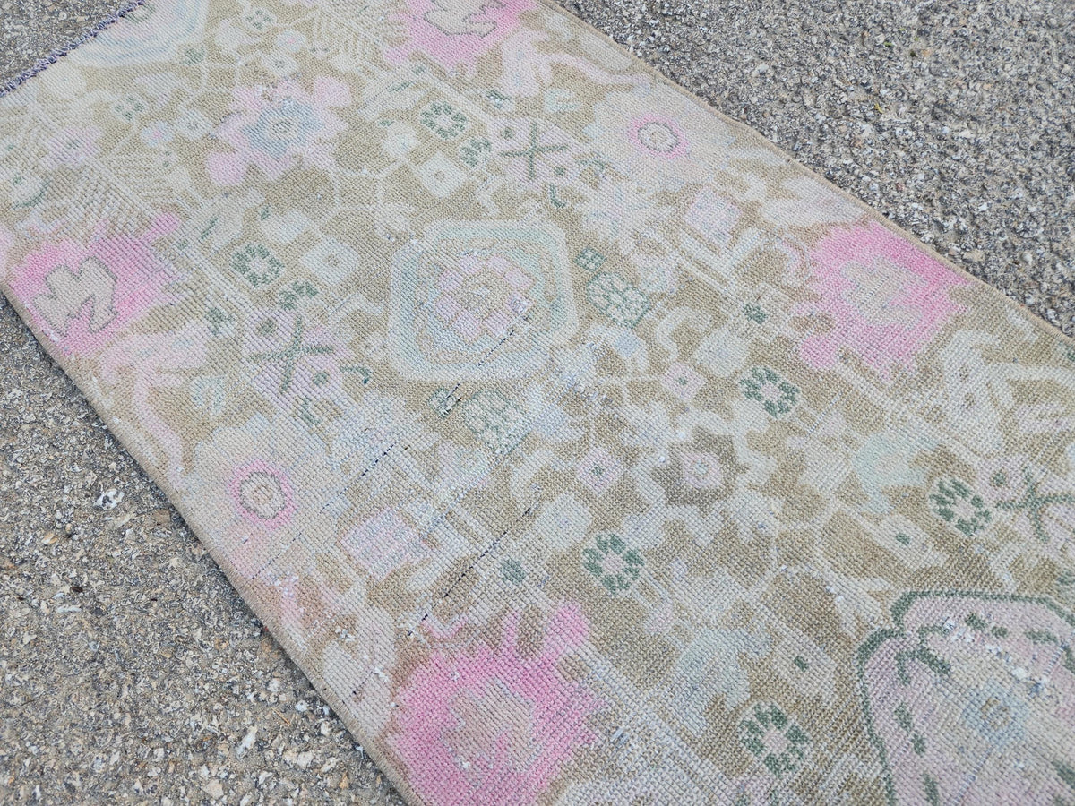Handmade Wool Runner Rug 2x9: Neutral Farmhouse Boho Decor
