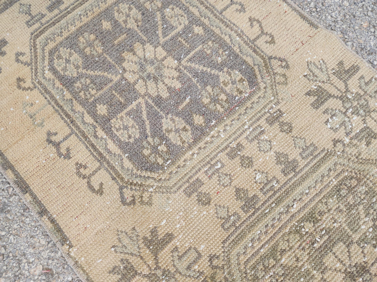 Hallway Runner Rug 2x11 Turkish Hand Made Brown Wool Carpet, Kitchen Area Decor