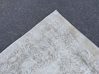 Handwoven Turkish Oushak Rug: 5x8 Vintage Wool & Cotton Area Rug