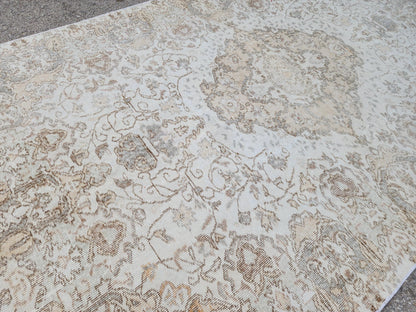 Neutral Rug 5x9, Isparta Wool HandCrafted, Dining Room Decor