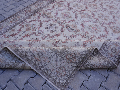 Handwoven Turkish Oushak Rug 6x10: Wool & Cotton Blend