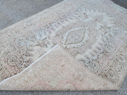 6x9 Persian Neutral Rug, Bohemian Home Decor, Eco Friendly