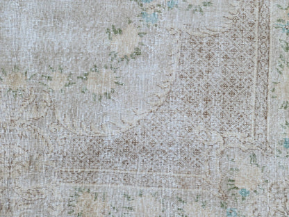 Neutral Area Rug 6x10: Hand Made Rustic Decor, Beige And Brown Turkish Carpet