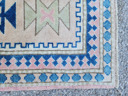 5x8 Neutral Wool Area Rug, Hand Made Turkish Area Carpet, Home Living Room Decor