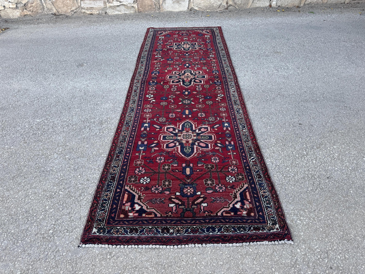 Hand Knotted Rustic 3x9: Persian Antique Red, Home Decor