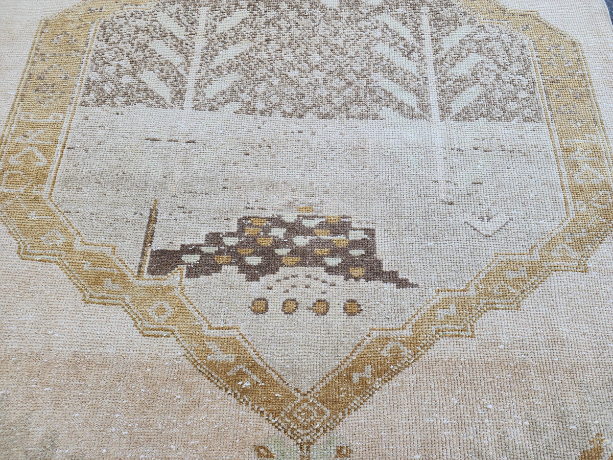 3x12 Area Runner Rug, Hand Knotted Rustic Decor,  Up Cycled Wool