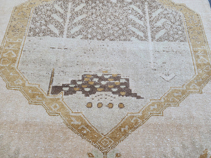 3x12 Area Runner Rug, Hand Knotted Rustic Decor,  Up Cycled Wool