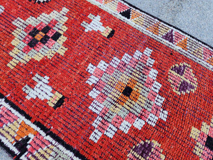 2x10 Herki Runner Rug, Hand Knoted Wool Decor, Hallway Decor, Eco Friendly