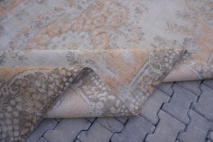 6x10 Vintage Turkish Oushak Rug: Handwoven Wool & Cotton