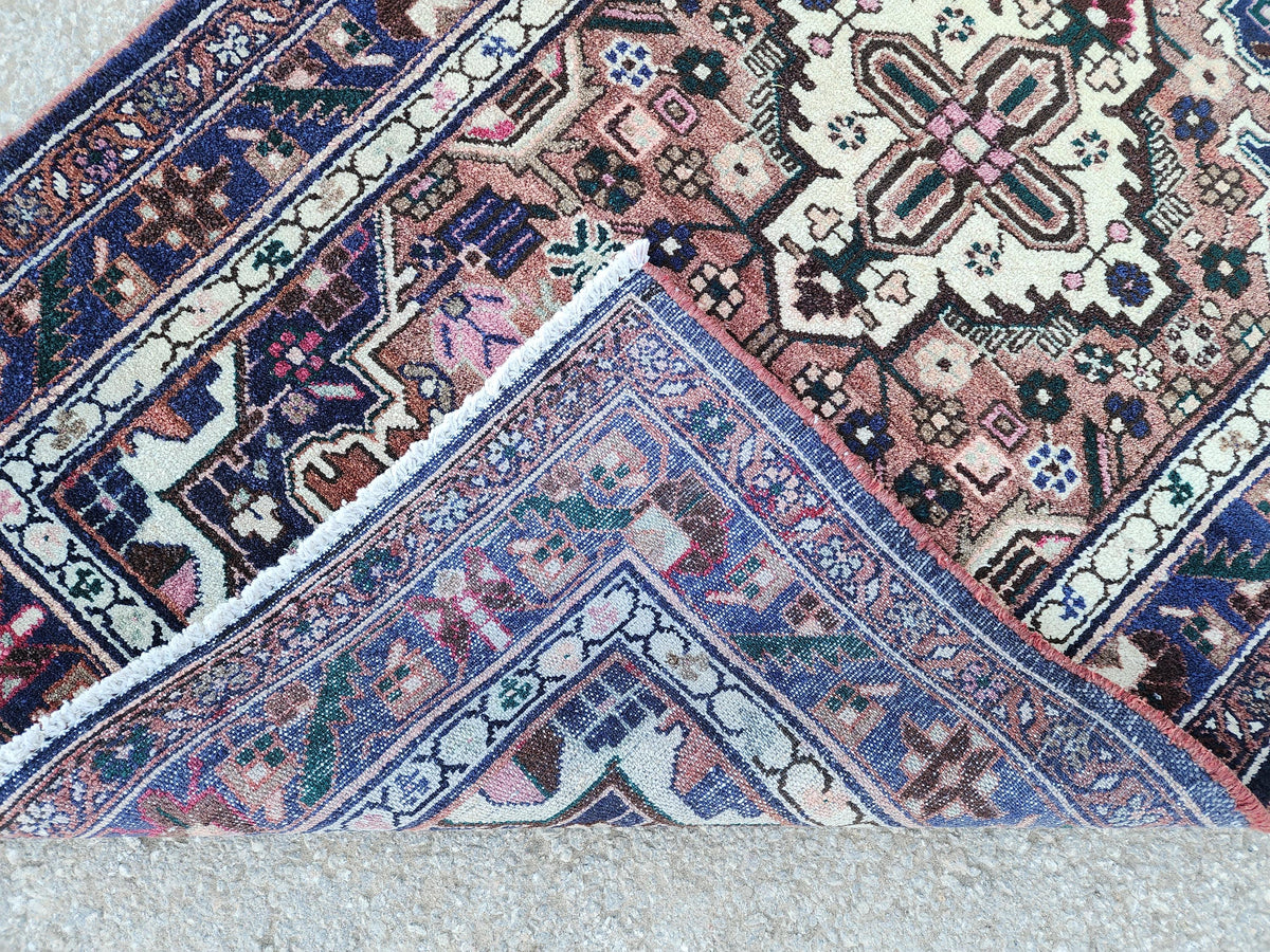 3x9 Hand Made Runner Rug: Persian Medallion Design, Rustic Decor