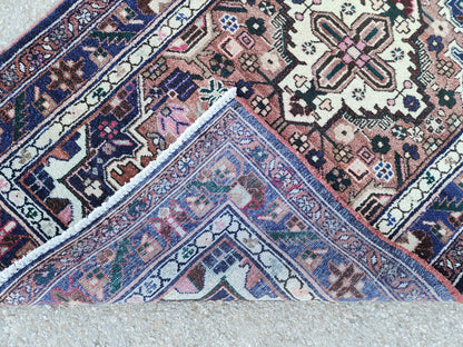 3x9 Hand Made Runner Rug: Persian Medallion Design, Rustic Decor