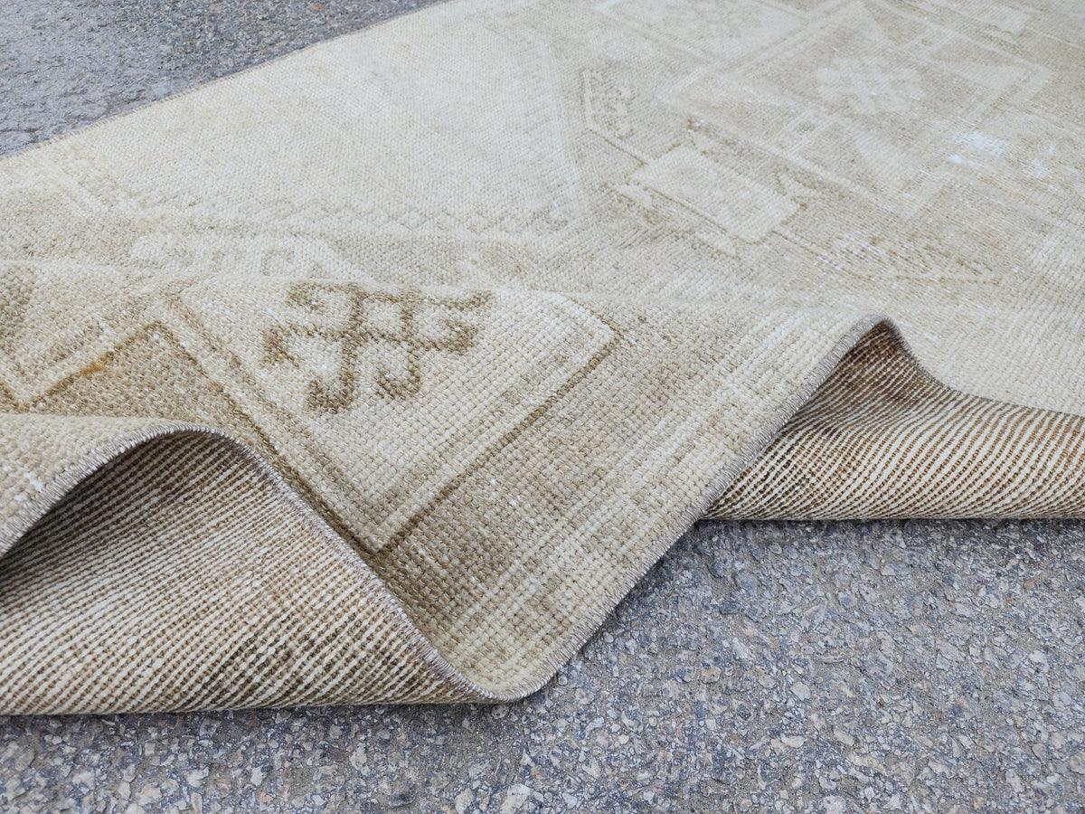 Hand Made Runner Rug 2.6 x 8.8 ft , Oriental Boho Decor, Turkish Rustic Wool Carpet