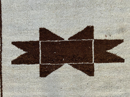 3x9 Vintage Turkish Herki Runner Rug: Handwoven Wool Hallway Rug