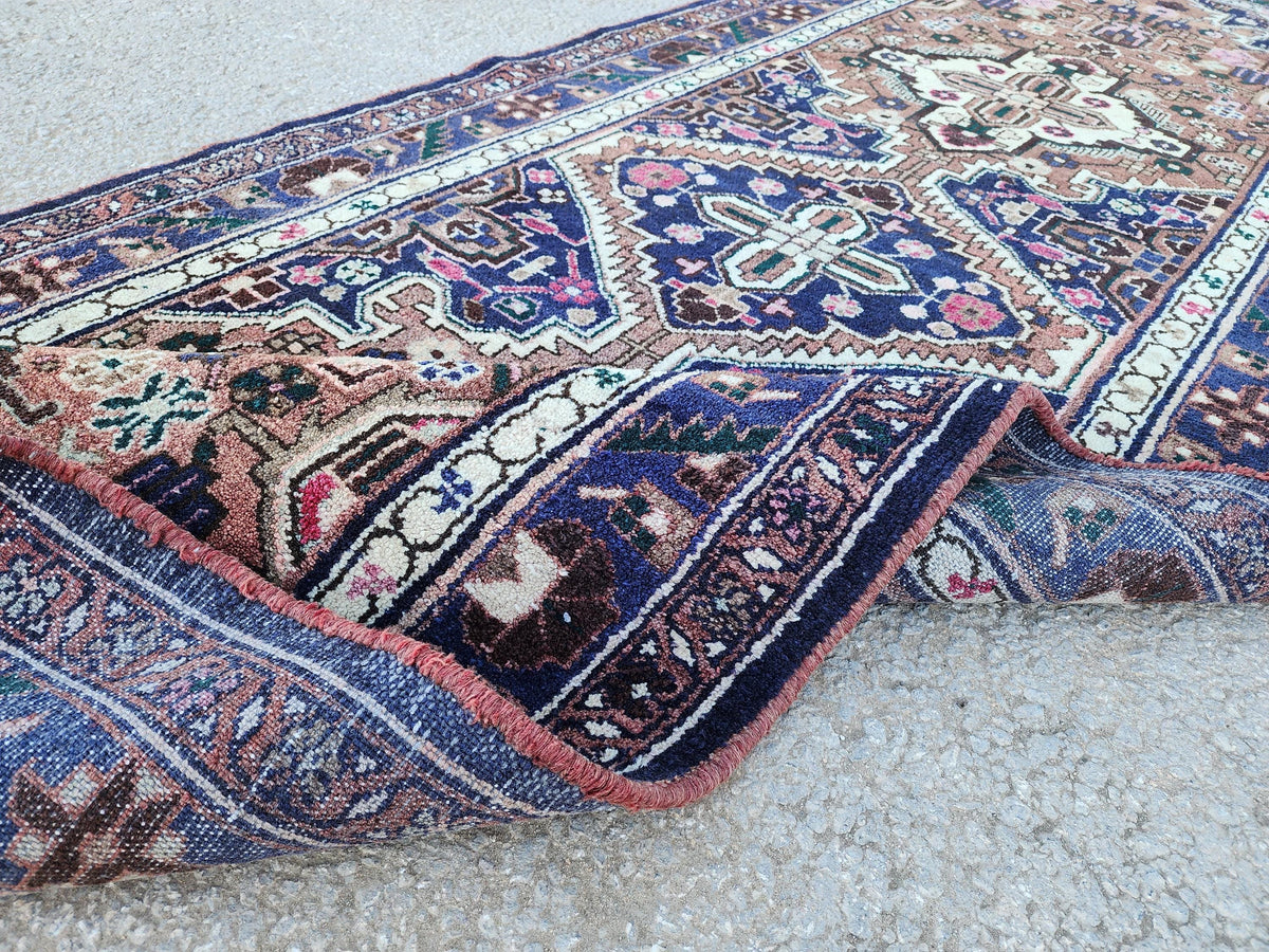 3x9 Hand Made Runner Rug: Persian Medallion Design, Rustic Decor