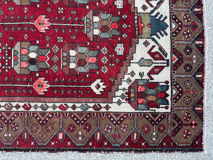 Hand Knotted Wool Runner Rug: 4x9 Rustic Boho Hallway Decor