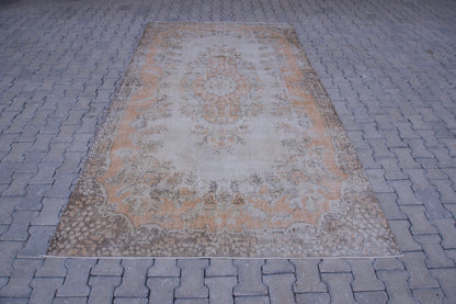 6x10 Vintage Turkish Oushak Rug: Handwoven Wool & Cotton