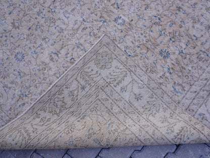 6x10 Vintage Turkish Oushak Rug: Handwoven Wool & Cotton