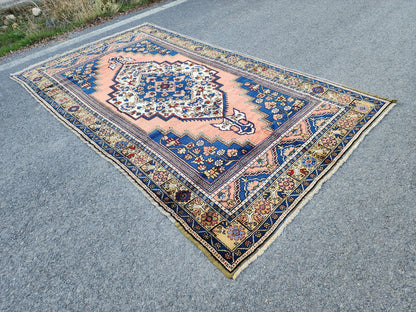 Hand Knotted Turkish Oushak Rug 6x11: Wool Area Rug