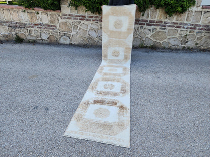 2x11 Neutral Runner Rug: Bohemian Home Decor, Up Cycled Wool