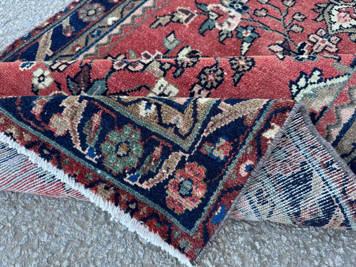 Antique Wool Runner Rug 3x10: Hand Knotted, Rustic Hallway Decor