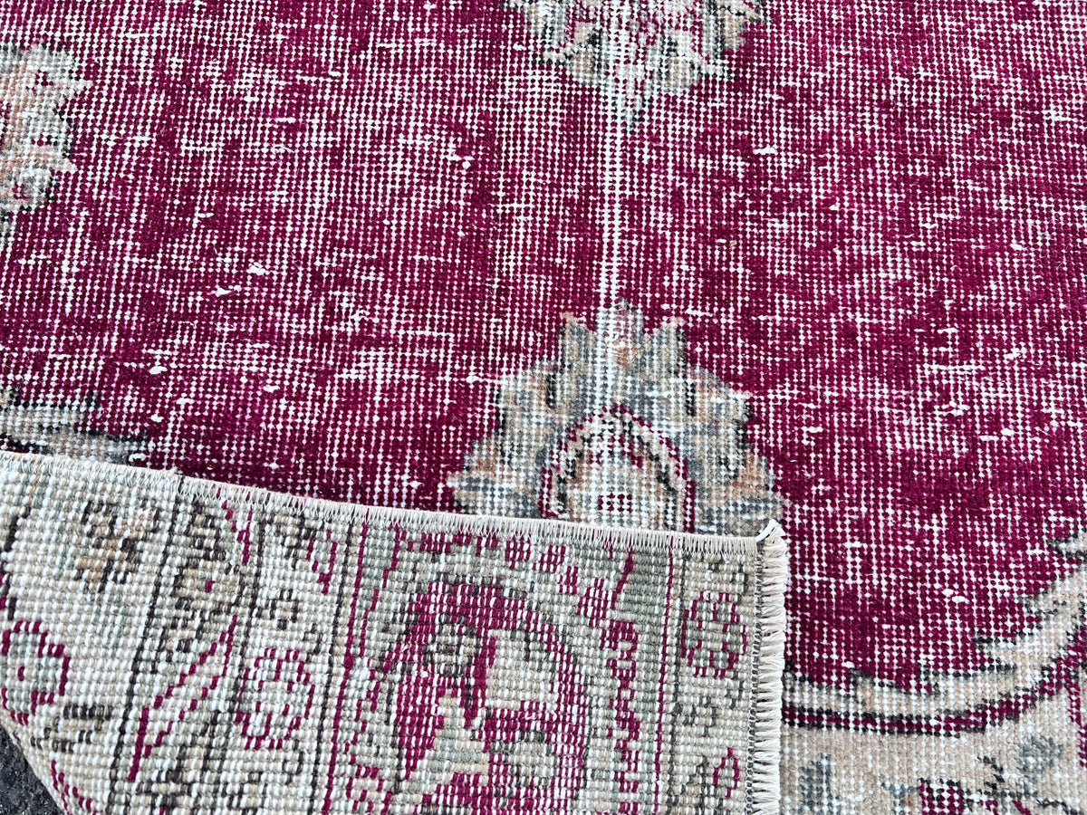 Turkish Runner Rug 2x9: Vintage Hallway Rug, Red Wool