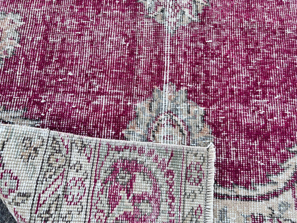 Turkish Runner Rug 2x9: Vintage Hallway Rug, Red Wool