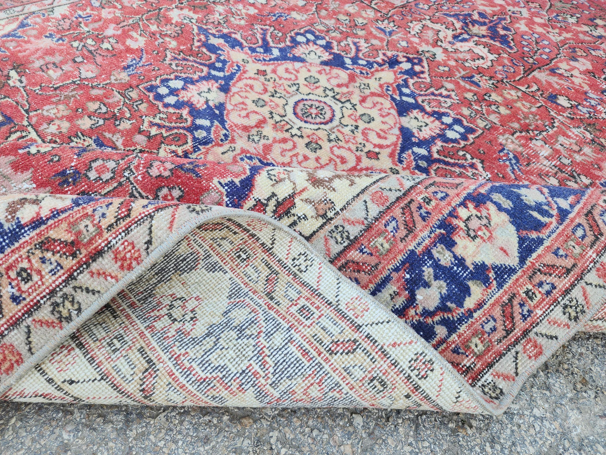Oushak Area Rug 5.6 x 9.2 ft, Turkish Hand Knotted isparta Carpet, Living Room Decor