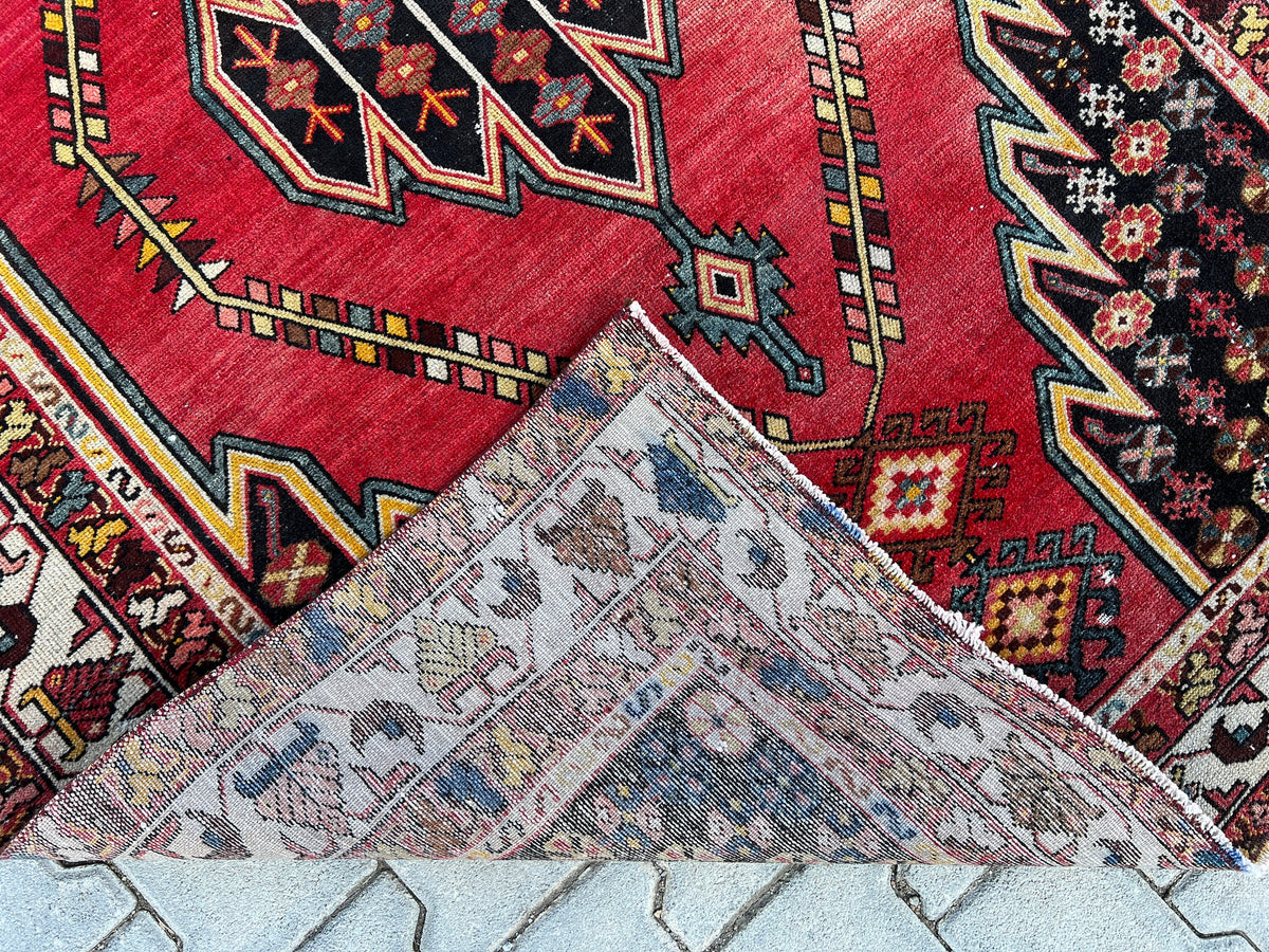 4x6 Vintage Turkish Wool Rug: Distressed Oushak Area Rug