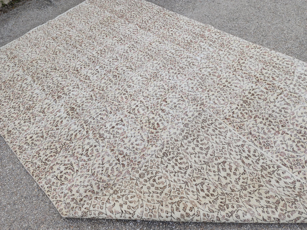 Oushak Area Rug 6x10, Turkish Hand Made Carpet, Oriental Boho Decor