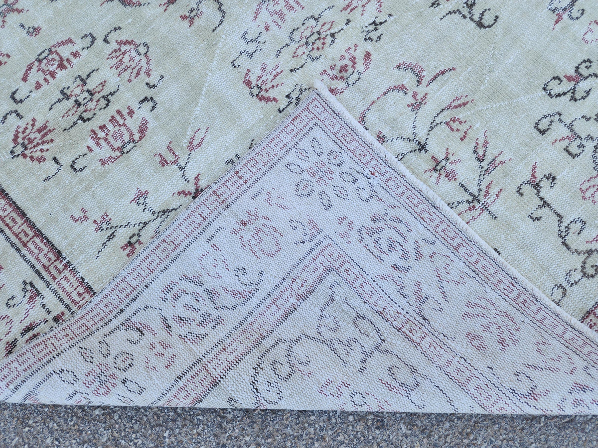 Handwoven Turkish Oushak Rug 6x9: Wool & Cotton Blend