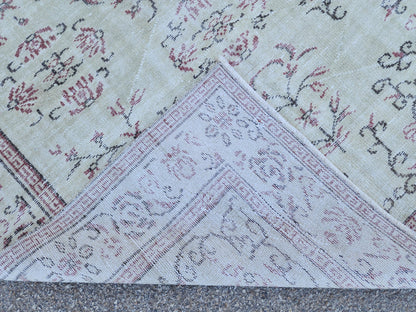 Handwoven Turkish Oushak Rug 6x9: Wool & Cotton Blend