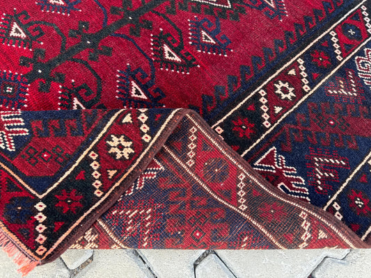 4x6 Handwoven Turkish Wool Rug: Vintage Boho Decor