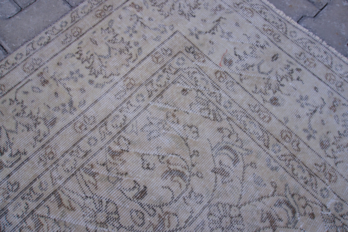 6x10 Neutral Wool Area Rug, Hand Knotted, Beige and Brown, Farmhouse Decor
