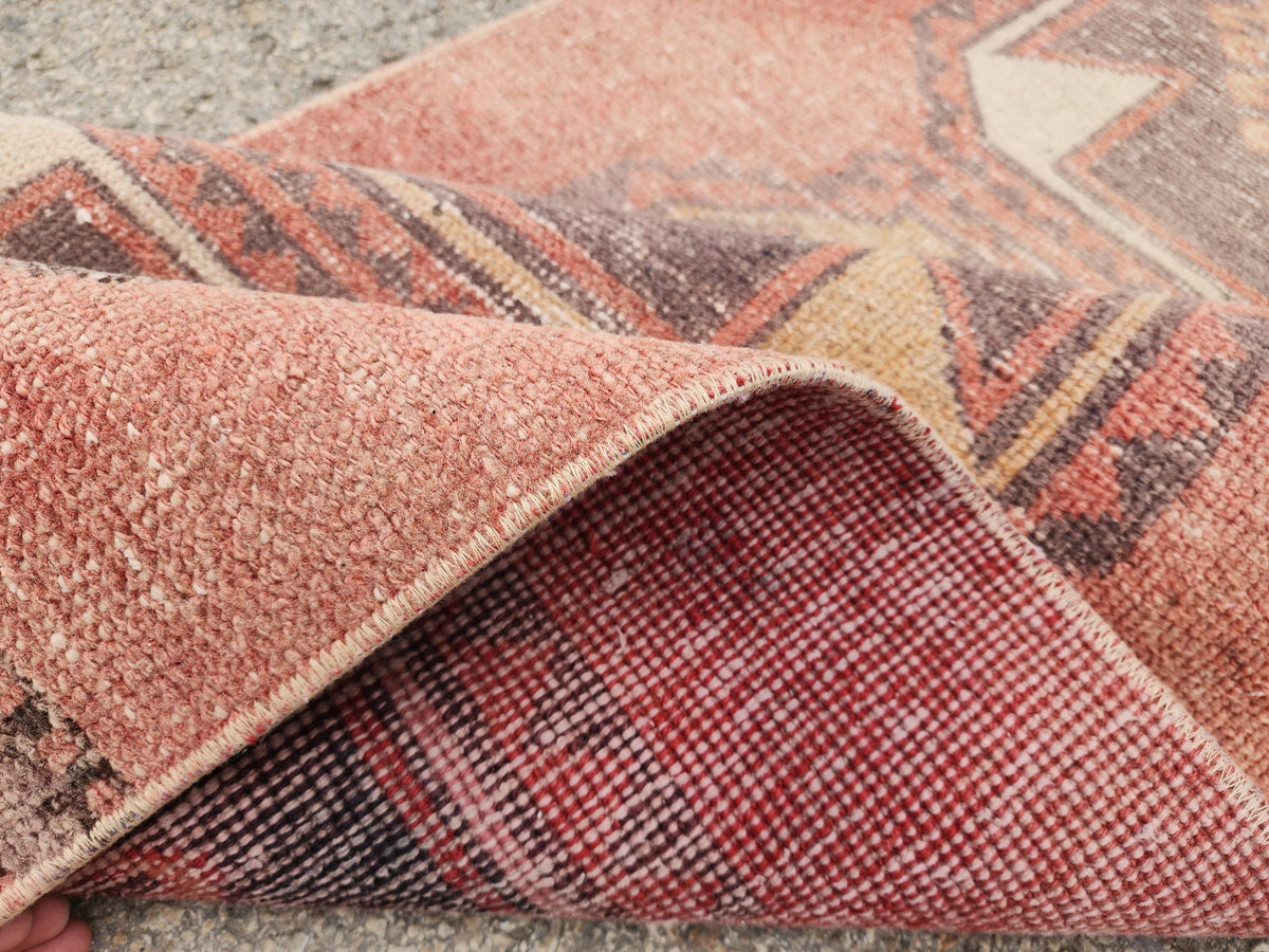 Turkish Runner Rug 2.6x9.8 ft, Oriental Hand Made Carpet, Hallway Rustic Runner
