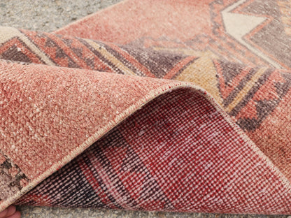 Turkish Runner Rug 2.6x9.8 ft, Oriental Hand Made Carpet, Hallway Rustic Runner